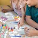 3 x PARSUP 30-Pack DIY Valentine Coloring Card Kit - Watercolor Paint Set + Brushes | Classroom Valentine Exchange Gifts, Kids Paint Party Favors, Valentines Crafts for School