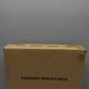 Corner Bread Box for Kitchen Counter, Bamboo Wood Large Capacity Bread Storage Bin with Acrylic Wavy Door Panel (Black, Extra Large)