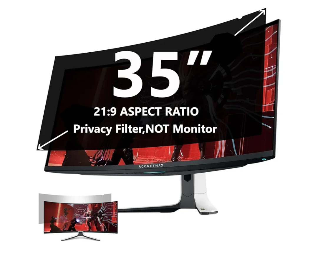 35 Inch Privacy Screen Filter for Computer Ultrawide 21:9 Curved Monitor- Privacy Shield,Anti-Glare and Anti Blue Light Protector