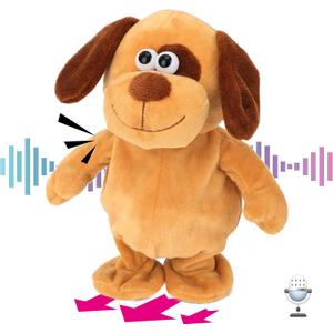 Hopearl Talking Dog Repeats What You Say Walking Puppy Electric Interactive Animated Toy Speaking Plush Buddy Gifts for Toddlers Birthday, 8''