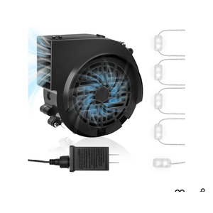 12V 1.2A Inflatable Replacement Motor for 5-9FT Halloween Christmas Inflatables Air Blower Fan with 5 LED Light 1.5A Adapter Outdoor Blow Up Fan Parts Inflatables (White Lights 5 LED, 12V 1.2A)