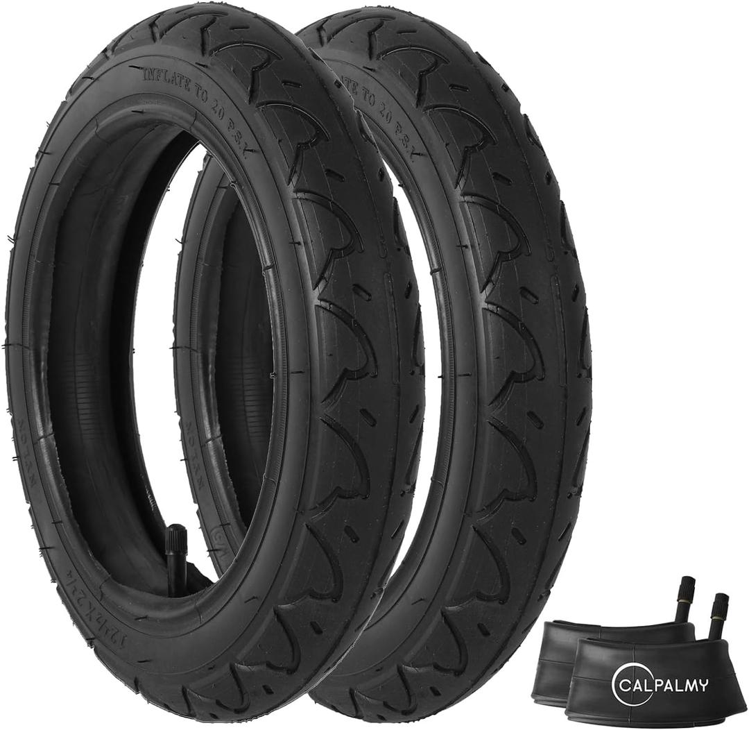 CALPALMY (2 Sets) 12"/14"/16"/18"/20" Bike Replacement Tires and Inner Tubes for MTB, BMX, Kids Bike - Compatible with RoyalBaby, Joystar, Dynacraft and More - Made from Premium Butyl Rubber