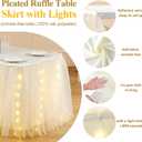 6FT Champagne Tulle Table Skirt with LED Lights for Rectangle or Round Tables 2-Layer Ruffle Tulle Tutu Cloth Desk Table Skirt for Birthday Party Baby Shower Wedding Banquet Cake Dessert Decorations