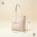 Mahjong Tile Bag Spacious Durable Floral Canvas Tote, Fits Full Mahjong Tile Sets & Racks, Portable Mahjong Accessories Carrier for Game Nights & Travel, 15.7 x 3.9 x 11.8 inch (Pink)