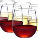 Amazing Abby - Cindy - 14-Ounce Unbreakable Tritan Wine Glasses (Set of 6), Plastic Stemless Wine Tumblers, Reusable, BPA-Free, Dishwasher-Safe, Perfect for Poolside, Outdoors, Camping, and More
