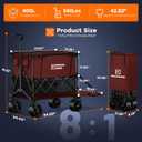 Originsure 400L Foldable Double Decker Wagon, 54" L Tailgate, 560lbs, Red