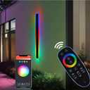 23.6 Upgraded Modern RGB Wall Lights Indoor/Outdoor LED Wall Sconce with Remote & App, Cool/Warm White, Party Mode, IP65 Waterproof & Rustproof for Home, Business, or Gaming Spaces