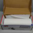 54 Inch x 200 Feet White Plastic Tablecloth Roll Cut to Size Disposable Table Cover with Cutter Box Plastic Table Cloth for Party, Wedding, Birthday