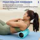 5 in 1 Foam Roller Set - Back Roller Foam, Massage Roller Stick, Massage Ball, Resistance Band for Physical Therapy & Deep Tissue Muscle Massage (Green)