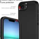 for iPhone 16e Case Shockproof Dust/Drop Proof 3-Layer Full Body Protection [Without Screen Protector] Rugged Heavy Duty Cover Case for Apple iPhone 16e 6.1" 2025,Black