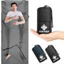 Sleeping Bag Liner, 9.5oz Ultralight Satin Travel Sheets for Hotel with Two Way Zippers, Silky Camping Sheets & Adult Sleep Sack for Backpacking Hiking Business Trips (Grey)