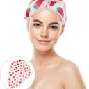 Healifty Hair Towel Wrap Coral Fleece Hair Drying Towels Cute Strawberry Absorbent Bath Hat Girl Shower Hat Quick Dry Cap Hair Wrap for Bathing