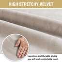 H.VERSAILTEX Velvet Dining Chair Covers Stretch Chair Covers for Dining Room Set of 4 Parson Chair Slipcovers Chair Protectors Covers Dining, Soft Thick Solid Velvet Fabric Washable, Oatmeal