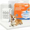 Puppy Pads 400 Count Bulk Pack - Dog Pee Pads with Adhesive Sticky Strips, Super Absorbent Leak-Proof Potty Training Pads for Puppies and Dogs, 22" x 22" White