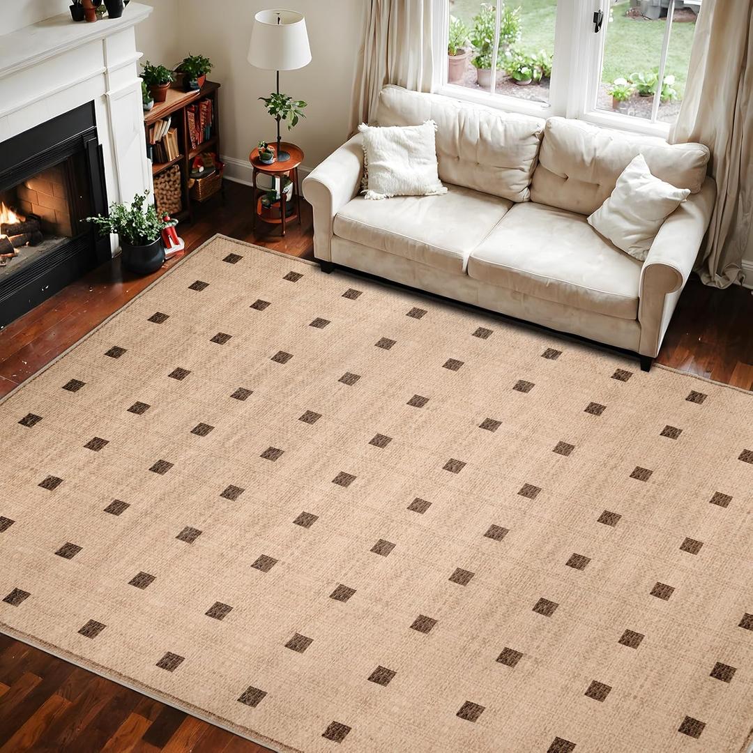 nusoarug 5x7 Area Rugs for Living Room, Faux Wool Washable Rug with Medium Pile and Rubber Backing, Brown Area Rug for Living Room, Bedroom, Dining Room, Laundry Room, Machine Washable, Taupe nusoarug 5x7 Area Rugs for Living Room, Faux Wool Washable Rug with Medium Pile and Rubber Backing, Brown Area Rug for Living Room, Bedroom, Dining Room, Laundry Room, Machine Washable, Taupe