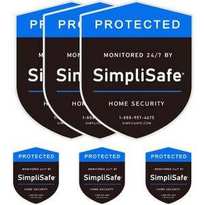 3PCS Yard Security Signs and Window Stickers Compatible for SimpliSafe Home Security System,Durable and Waterproof,UV Protected,Security Signs for Yard