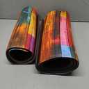 Kitchen Rugs Sets of 2 Non Slip Washable, Rustic Colorful Wooden Kitchen Mats for Floor 2 Piece Home Decor