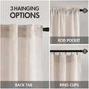 MIULEE Natural White Linen Curtains 84 Inch Long for Bedroom Living Room, Soft Thick Linen Textured Window Drapes Semi Sheer Light Filtering Rod Pocket Back Tab Neutral Farmhouse Cream Ivory 2 Panels