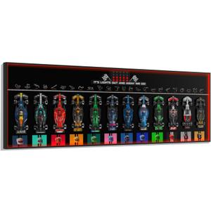 Sound & Glow Wall Display Board for 12 Racing Car Models – Compatible with Lego Speed Champions 66802 | Fits Sets 77242–77252 & 77259 | Interactive Showcase (Board Only, Black)