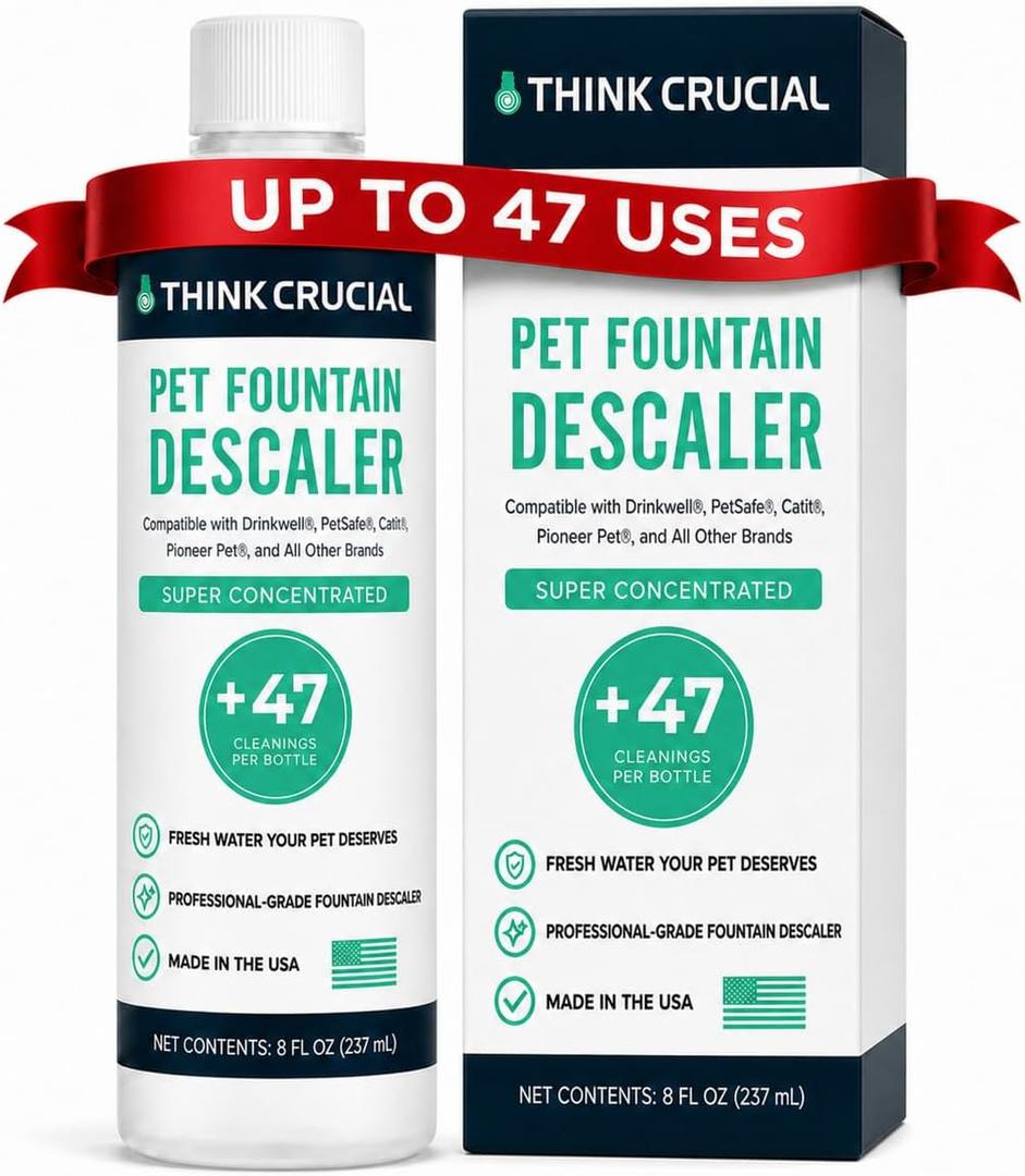 Think Crucial Pet Fountain Descaler, 25% Citric Acid, Up to 47 Uses, 8 oz