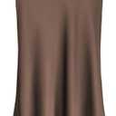 ebossy Women's Elegant Long Satin Skirt Silk Dressy Hidden Elastic Waist Flared A-Line Maxi Skirts Size XXL (Coffee)