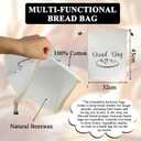 PKRFCJ 2pcs Reusable Beeswax Bread Bags for Homemade, Beeswax Bread Bags for Sourdough, Large Capacity Cloth Bag, Suitable for Travel, Washable, Refrigerated, Used to Keep Fresh(16.9 * 12.5 Inches)