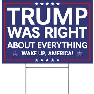 Vrogadso Pro Trump 2024 Yard Sign Trump Was Right About Everything Signs Trump Yard Sign with Yard Stake 12''x18'' Large