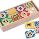 Melissa & Doug Self-Correcting Wooden Number Puzzles with Storage Box (40 pcs)