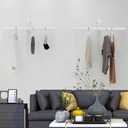 Industrial Pipe Clothes Rack Floating DIY Wall Mounted, Heavy Duty Rustic Vintage Clothing Rod, Metal Garment Bar Space-Saving Hanging for Bedroom, Bathroom and Laundry Room (White 20 inch)