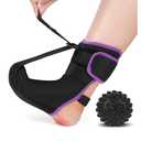 Plantar Fasciitis Night Splint Sock with Massage Ball for Tension Relief, Alleviate Pain from Plantar Fasciitis, Arch Pain, Heel Spur, Foot-drop and Achilles Tendonitis, Soft and Comfortable Foot Brace for Men and Women, Medium-Purple