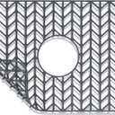 AWOKE Sink Protectors for Kitchen Sink | 18.2"x 12.5" Kitchen Sink Mats for Bottom of Kitchen Sink | Sink Inserts for Kitchen Sink of Stainless Steel Sink | Center Drain (Grey)