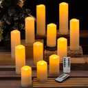 CLTNIKET12-Pack LED Flameless Candles(D 2.2''X H 4'' 5'' 6'' 7'') with Remote Control Waterproof Outdoors & Indoors, Battery Candles with Remote Timer, Decorative Remote Led Candles.