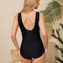 BIMEI Women's one-Piece Mastectomy Swimsuit Pocketed Swimwear Bathing Suits 010h (Black, L)