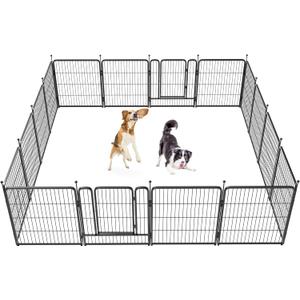 FXW Rollick Dog Playpen for Yard, RV Camping, 32 inch 16 Panels for Small and Medium DogsPatented