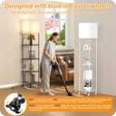 Floor Lamp with Shelves, 73" Tall Adjustable Standing Shelf Lamp with Dimmable LED Bulb & Linen Shade, 5-Tier Metal Storage Rack, Modern Display Shelf for Living Room, Bedroom, Office or Corner Space