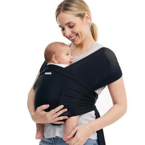Momcozy Baby Carrier AirMesh - The Perfect Summer Sling for Newborns to Toddler 8-35 lbs - Cooling Fabric Baby Wrap, Hands Free, Lightweight and Ergonomic, Black (Air Mesh-Black)