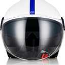 ORIGINE 3/4 Open Face Motorcycle Helmet Scooter Helmet Jet Helmet with Double Visor DOT Approved, Grid, Medium
