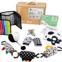 vocheer High Contrast Baby Toys for Newborn, 6 in 1 Black and White Sensory Baby Gift Set for 0-3 Months, 21pcs Montessori Early Educational Learning Kit