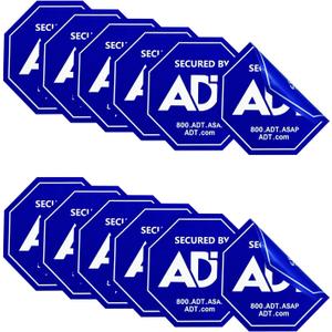 12 Pack ADT Security Stickers, Double-Sided ADT Security Decals,HD Printed Security Stickers for Windows, Door, Indoor/Outdoor, UV & Water Resistant, 3"x 3"