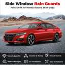 Canvcle Window Visors Rain Guards for 2018-2022 Honda Accord Accessories, 6PCS, Outside-Mount Tape-On Side Window Wind Deflectors Vent Visors Shades Rainproof Black