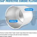4PCS 4.88inch Trailer Wheel Center Caps Fit 4.88" Center Bore for Truck SUV RV Wheels Rims Trailer Carbon Steel Push Through Hub Covers Chrome Silver