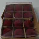 Senjie 3.15inch Burgundy Velvet Christmas Ornaments Balls Flocked Christmas Tree 12PCS Plastic Balls Xmas Hanging Ornaments Decoration Red