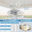 AHAWILL Outdoor Ceiling Fans with Lights, 20'' Gazebo Fan, Plug in Ceiling Fan for Patios, Pergola, Ceiling Fan with Remote Control, Hanging with Hook,White, 20.5*20.5*8.5inch