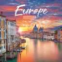 Europe 2026 Square Wall Calendar, 12-Month Monthly Calendar, Scenic Europe Travel & Landmark Photography, 12  12 Wall Hanging Calendar