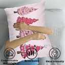 Pink Christmas Tree 12x20 Pillow Cover, Preppy Coquette Christmas Decor, Girly Pink Striped Xmas Tree Decorative Lumbar Pillow Covers for Girls Dorm Bedroom Living Room Sofa Couch
