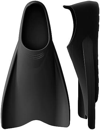 W WSTOO Streamlined Swimming Fins,Training Short Flippers,Silicone Swimming Flippers for Kids Adults Men and Women for Swimming Snorkeling and Diving (Size 10.5-12/ 43-45)