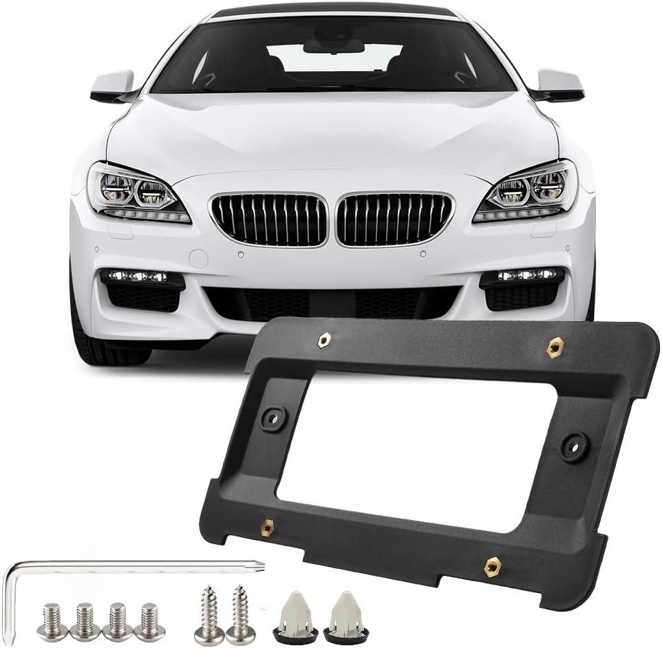 JOYTUTUS Rear License Plate Frame Holder Compatible with BMW 2005-2023 1 2 3 4 5 6 X Series 2002-2019 Mini Cooper 51187160607&511882380615&5118823806, License Plate Frame Mount Car Accessories