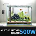 FREESEA Aquarium Heater for Fish Tank: 100W/200W/300W/500W Submersible Fish Tank Heater with Over-Temperature and Off-Water Protection for 75-120 Gallon Saltwater and Freshwater