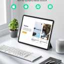 Samsers Multi-Device Foldable Bluetooth Keyboard with Touchpad, Rechargeable Folding Keyboard with Holder, Portable Travel for Android Windows iOS Mac OS, Support 3 Devices - Silver
