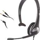 Cyber Acoustics Mono Headset, headphone with microphone, great for K12 School Classroom and Education (AC-104),Gray
